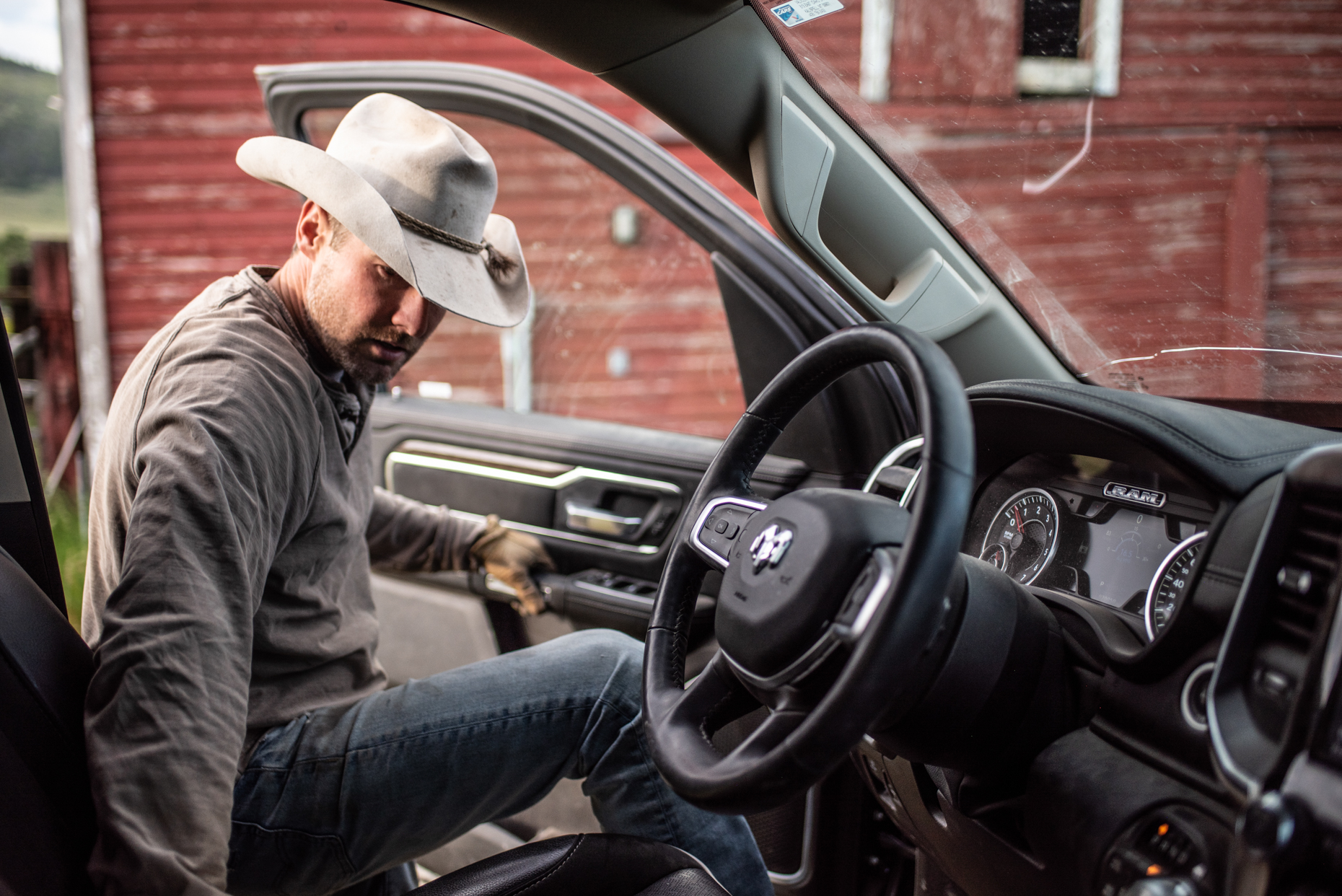 Rancher getting in Ram truck. Isaac Miller Photography  | Agriculture & Industry Photographer  |  Commercial & Editorial photography  |   Missoula + San Antonio